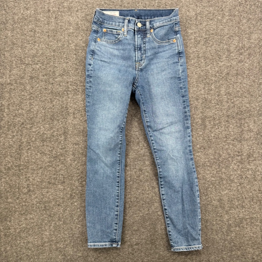 GAP True Skinny High Rise Jeans Womens 24 Petite Blue Medium Wash Denim cropped